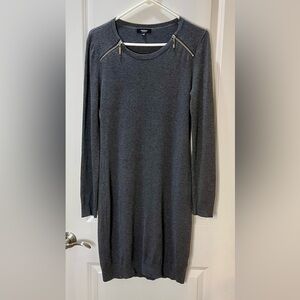 Premise Gray Sweater Dress with Zipper Detailing Size M